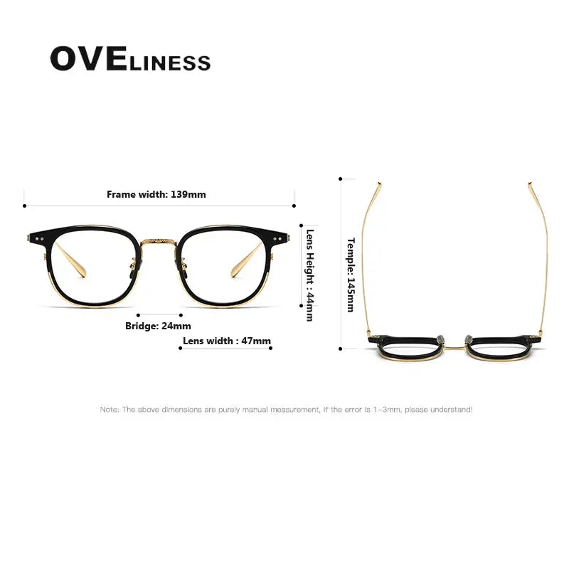 Unisex Square Full Rim Titanium Prescription Glasses Og001 — view 6 | Rx Spectacle