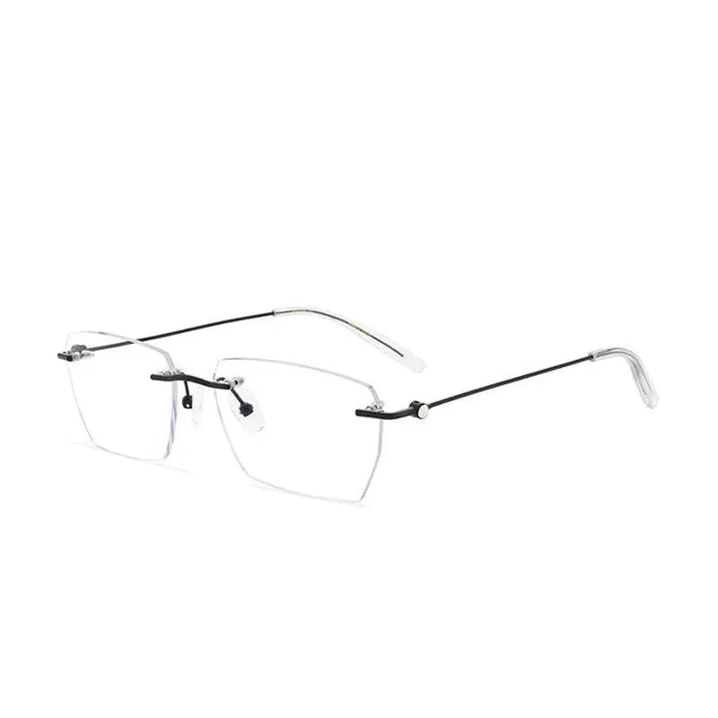 Unisex Square Rimless Alloy Prescription Glasses 0621 — view 4 | Rx Spectacle