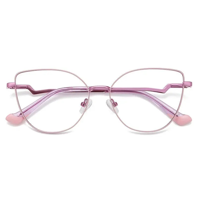 Women's Cat Eye Full Rim Alloy Prescription Glasses 3043 — view 6 | Rx Spectacle
