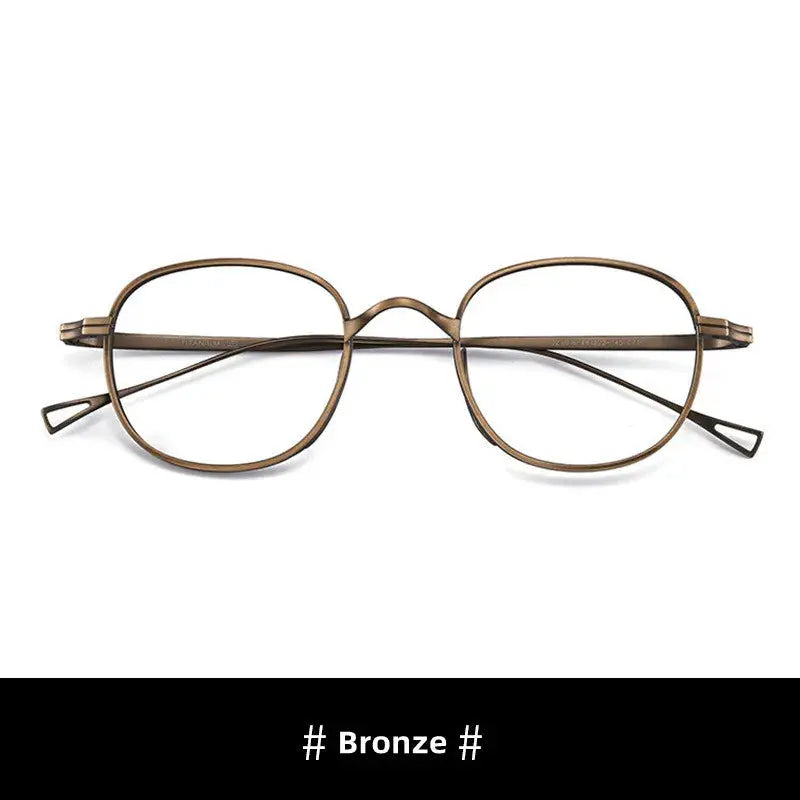 Unisex Round Full Rim Titanium Reading Glasses 8016 — view 6 | Rx Spectacle