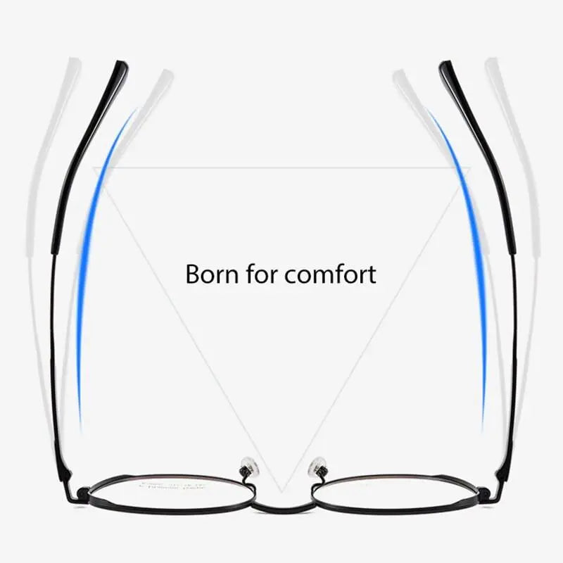 Men's Round Full Rim Titanium Prescription Glasses K5066bsf — view 7 | Rx Spectacle
