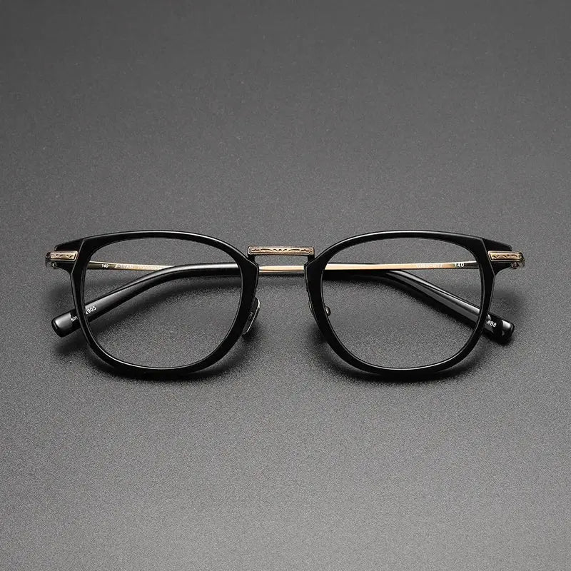 Unisex Square Full Rim Titanium Prescription Glasses G817 — view 7 | Rx Spectacle
