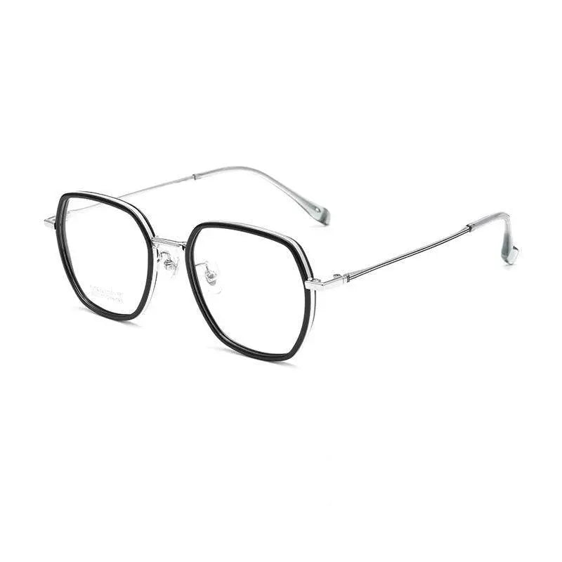 Unisex Polygon Full Rim Titanium Prescription Glasses H2230h — view 4 | Rx Spectacle