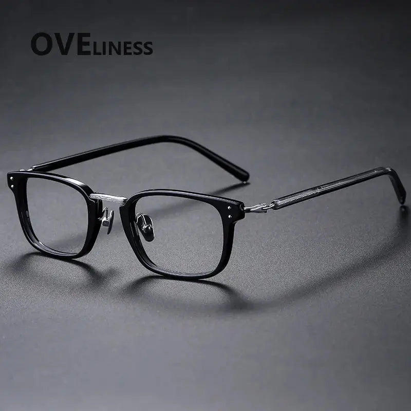 Women's Square Full Rim Titanium Prescription Glasses 81820 — view 6 | Rx Spectacle
