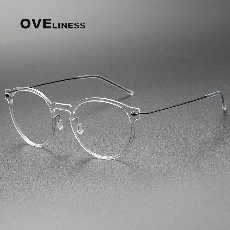 Unisex Round Full Rim Titanium Prescription Glasses 6603 — view 9 | Rx Spectacle