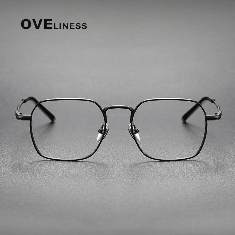 Unisex Irregular Full Rim Titanium Prescription Glasses — view 7 | Rx Spectacle