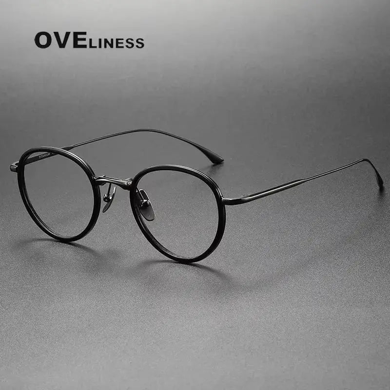 Women's Round Full Rim Titanium Prescription Glasses 361359 — view 4 | Rx Spectacle