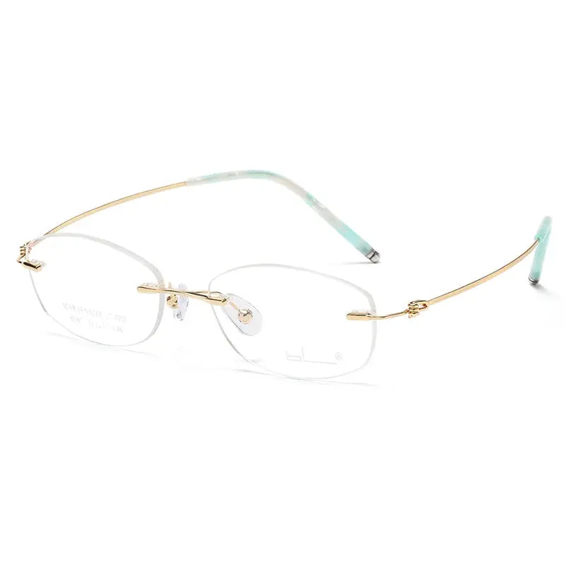 Women's Oval Rimless Alloy Prescription Glasses 85874 — view 6 | Rx Spectacle