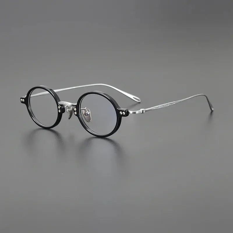 Unisex Round Full Rim Titanium Prescription Glasses 65956 — view 6 | Rx Spectacle
