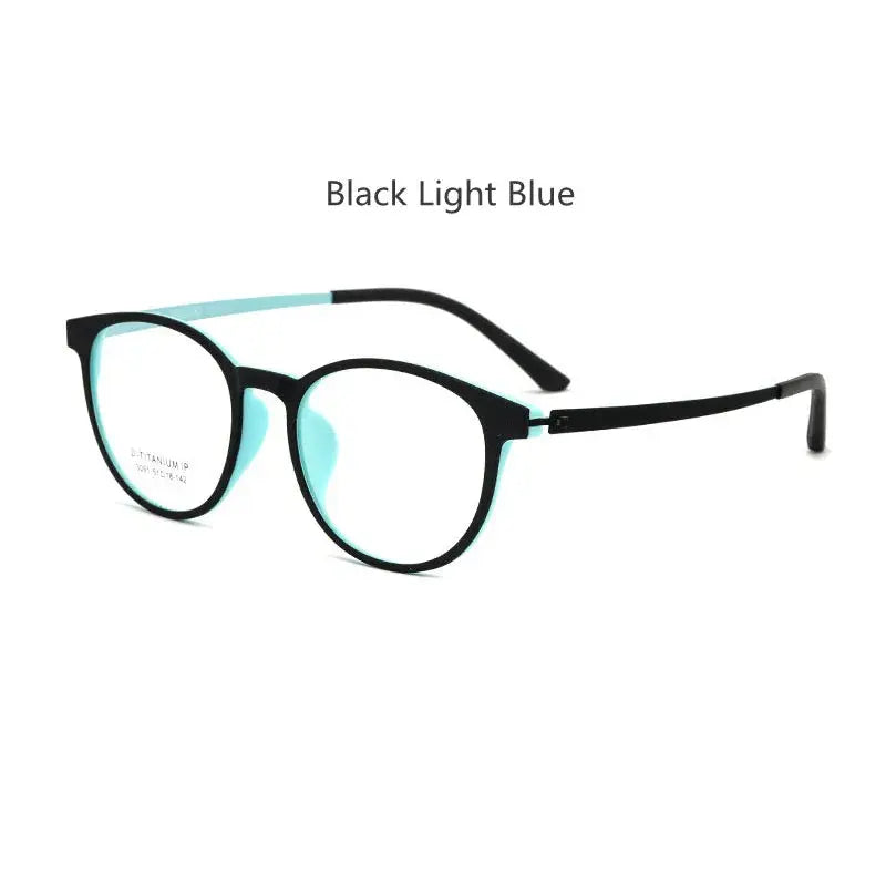 Unisex Round Full Rim Titanium Reading Glasses 23091 — view 10 | Rx Spectacle
