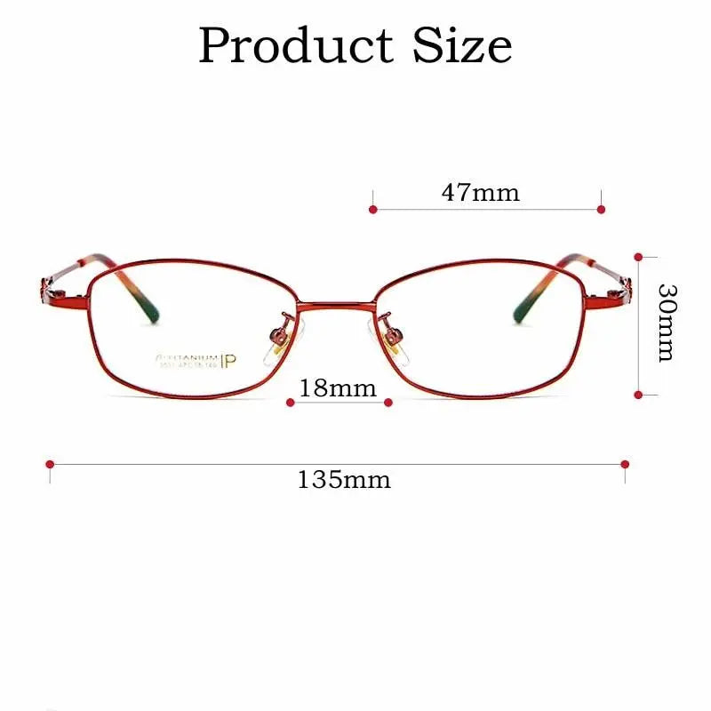 Women's Square Full Rim Titanium Prescription Glasses 3531ti — view 10 | Rx Spectacle