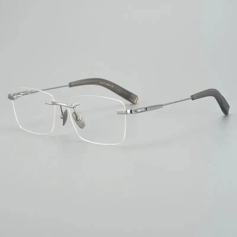 Unisex Polygon Rimless Titanium Prescription Glasses 680814 — view 4 | Rx Spectacle