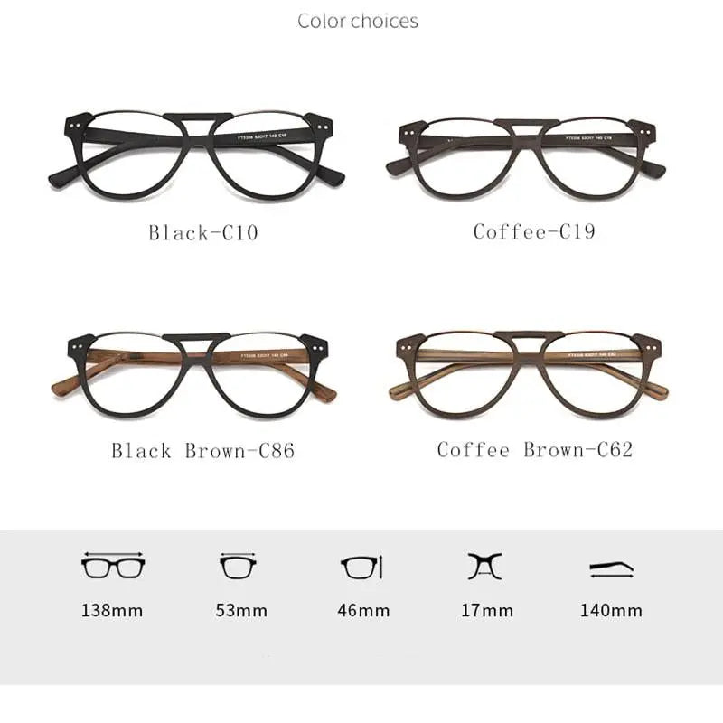 Unisex Square Full Rim Alloy Double Bridge Prescription Glasses Ft5356 — view 6 | Rx Spectacle