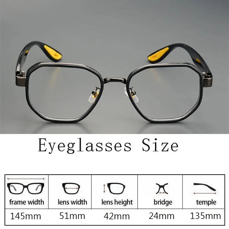 Men's Polygon Full Rim Titanium Prescription Glasses 100200 — view 2 | Rx Spectacle