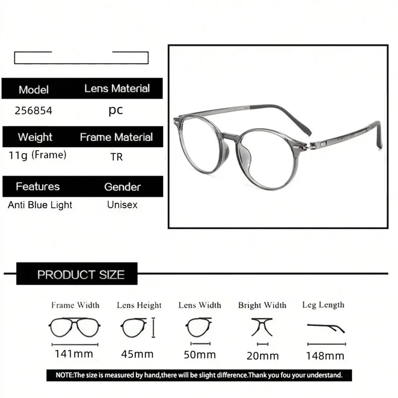 Women's Round Full Rim TR90 Prescription Glasses 46854 — view 2 | Rx Spectacle