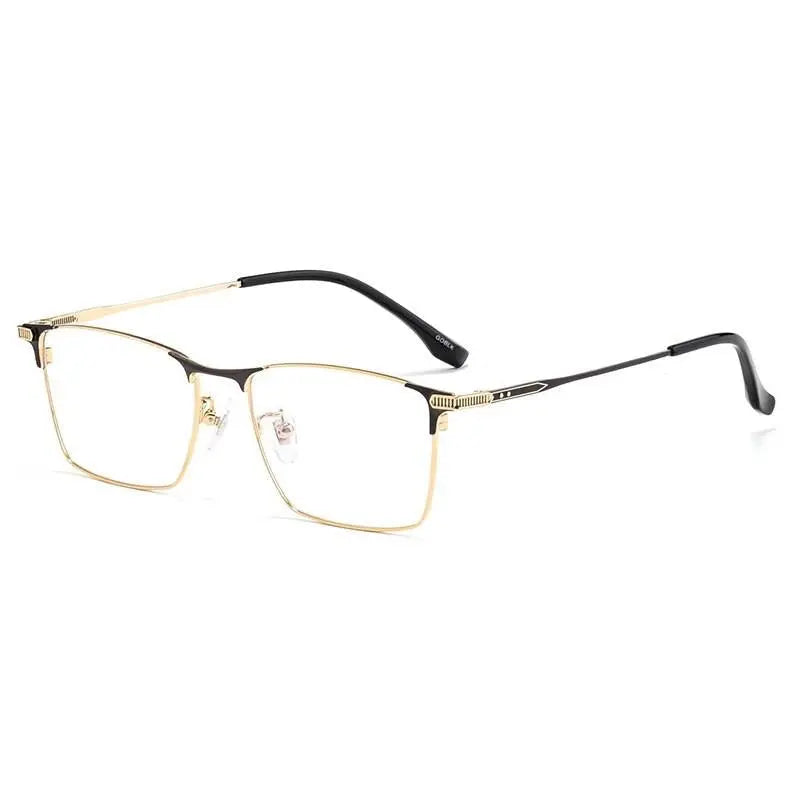 Men's Square Full Rim Titanium Prescription Glasses 80100T — view 3 | Rx Spectacle