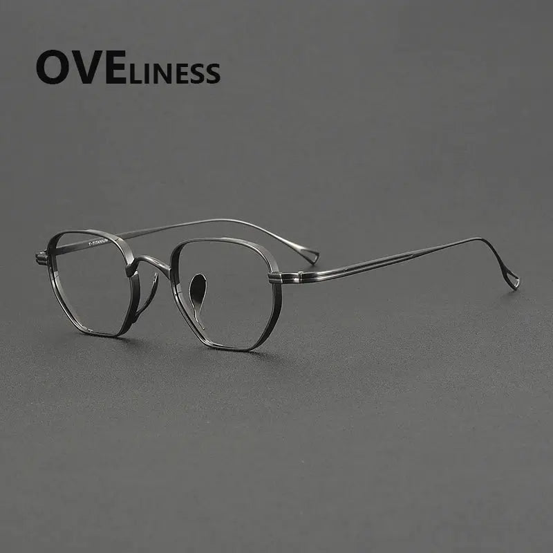 Men's Polygon Full Rim Titanium Prescription Glasses 29919 — view 3 | Rx Spectacle