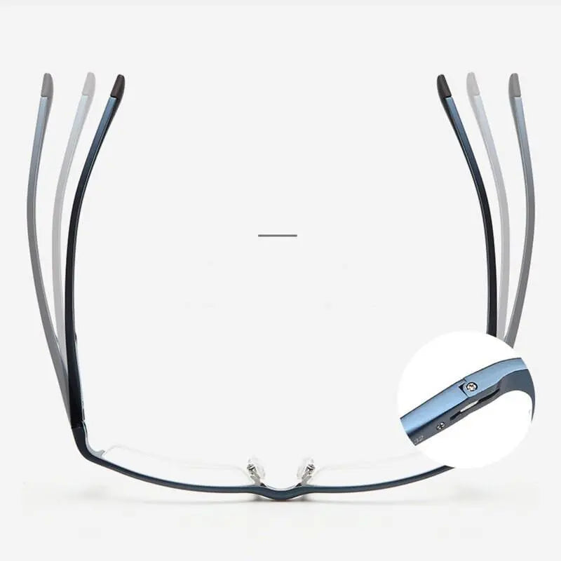 Men's Square Semi-Rimless Titanium Prescription Glasses 663 — view 5 | Rx Spectacle
