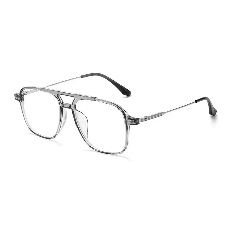 Unisex Square Full Rim Titanium Double Bridge Prescription Glasses 98008f — view 5 | Rx Spectacle