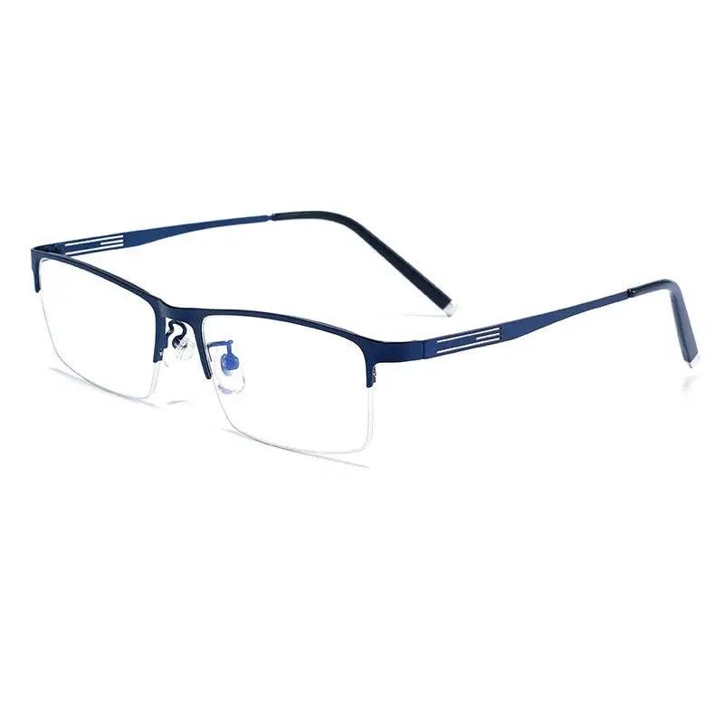 Men's Square Semi-Rimless Titanium Prescription Glasses 715180 — view 4 | Rx Spectacle
