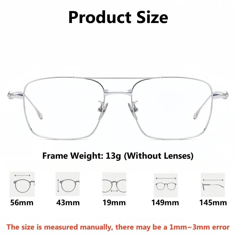 Men's Square Full Rim Titanium Prescription Glasses 31911 — view 2 | Rx Spectacle