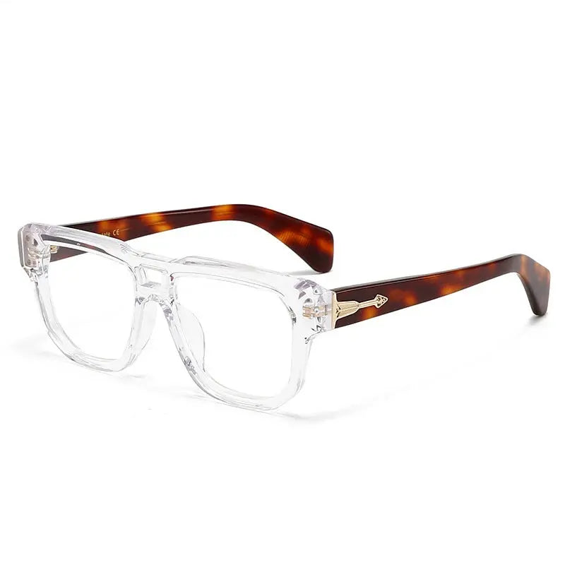 Unisex Browline Full Rim Acetate Double Bridge Prescription Glasses 44304 — view 5 | Rx Spectacle