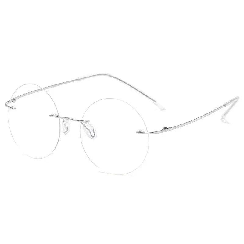 Women's Round Rimless Titanium Reading Glasses 729005 — view 7 | Rx Spectacle