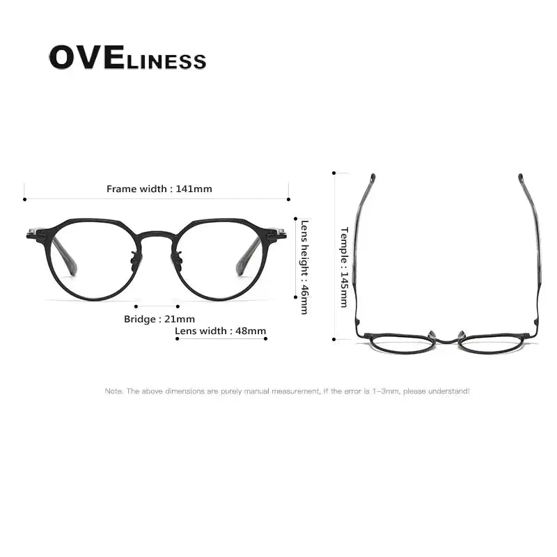 Unisex Oval Full Rim Titanium Flat Top Prescription Glasses 369141 — view 2 | Rx Spectacle