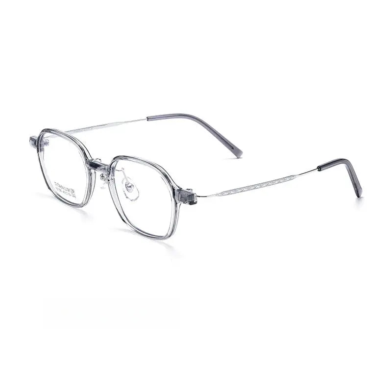 Unisex Polygon Full Rim Titanium Prescription Glasses Y16105 — view 7 | Rx Spectacle