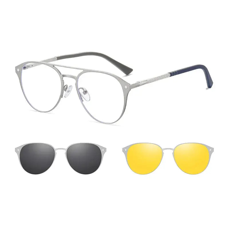 Unisex Round Full Rim Stainless Steel Prescription Glasses 760749 — view 5 | Rx Spectacle