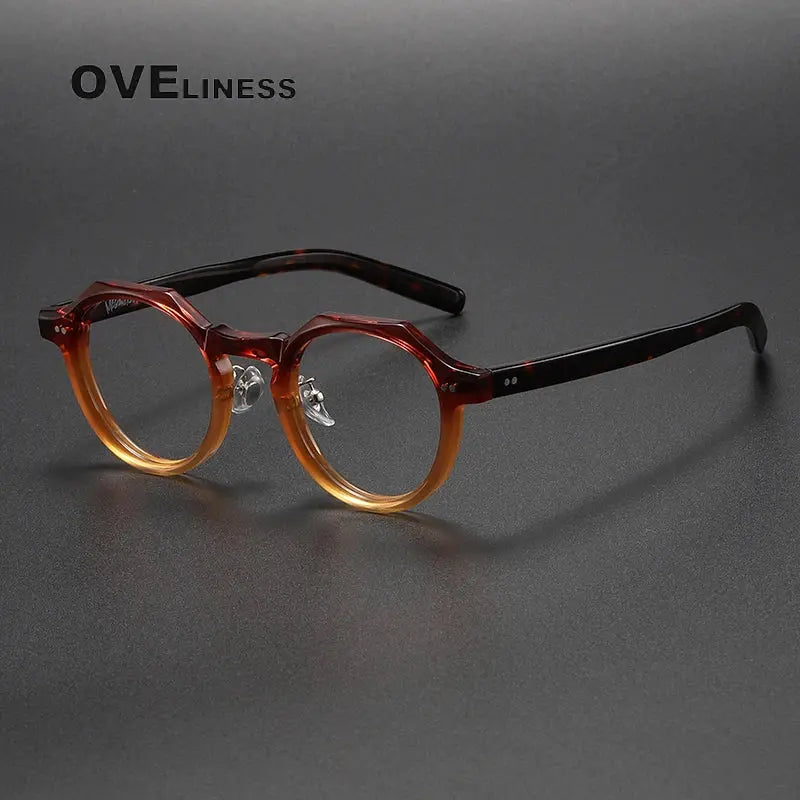 Unisex Round Full Rim Acetate Prescription Glasses V003 — view 11 | Rx Spectacle