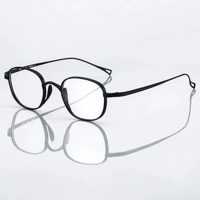 Unisex Round Full Rim Titanium Prescription Glasses 844144 — view 6 | Rx Spectacle