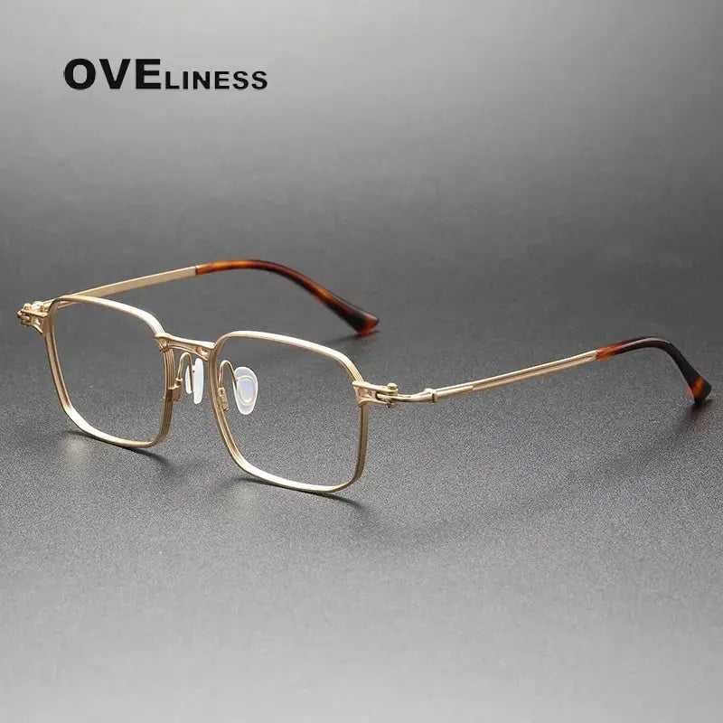 Men's Square Full Rim Titanium Prescription Glasses 85892 — view 3 | Rx Spectacle
