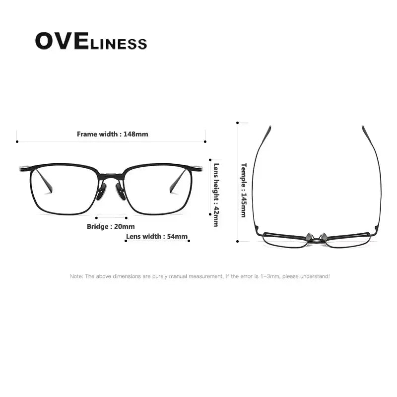 Unisex Square Full Rim Titanium Oversized Prescription Glasses 369148 — view 2 | Rx Spectacle