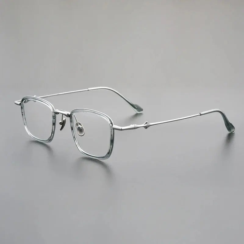 Unisex Square Full Rim Titanium Prescription Glasses M81224 — view 6 | Rx Spectacle