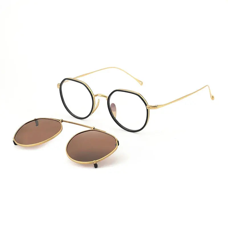 Women's Oval Full Rim Titanium Clip-On Prescription Glasses 27310 — view 5 | Rx Spectacle