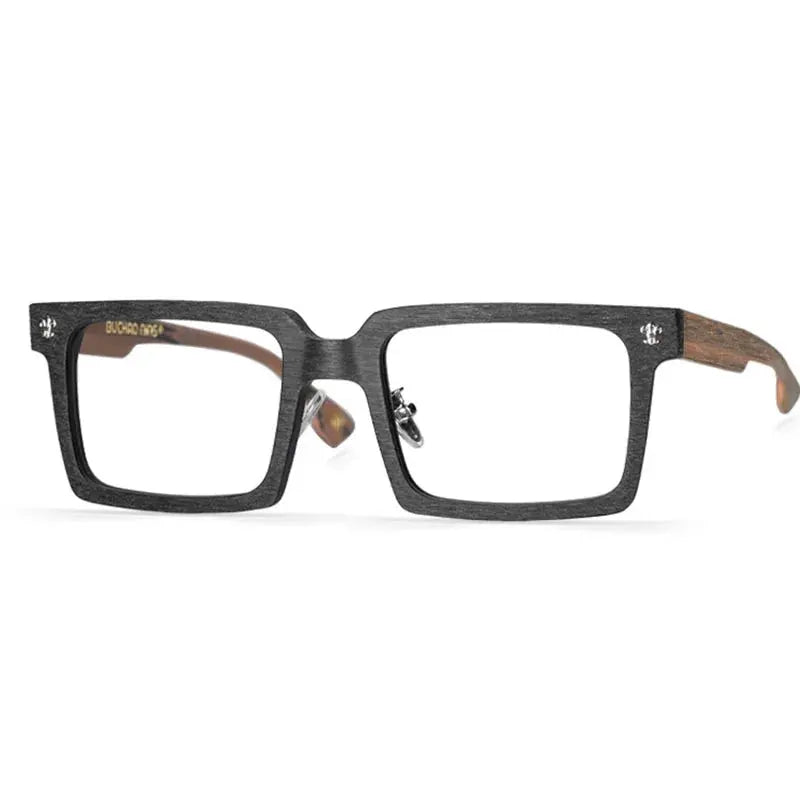 Unisex Square Full Rim Wood Oversized Prescription Glasses 10959 — view 5 | Rx Spectacle