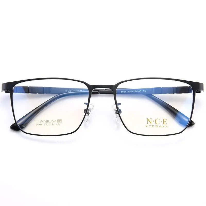 Men's Square Full Rim Titanium Prescription Glasses 5008 — view 8 | Rx Spectacle