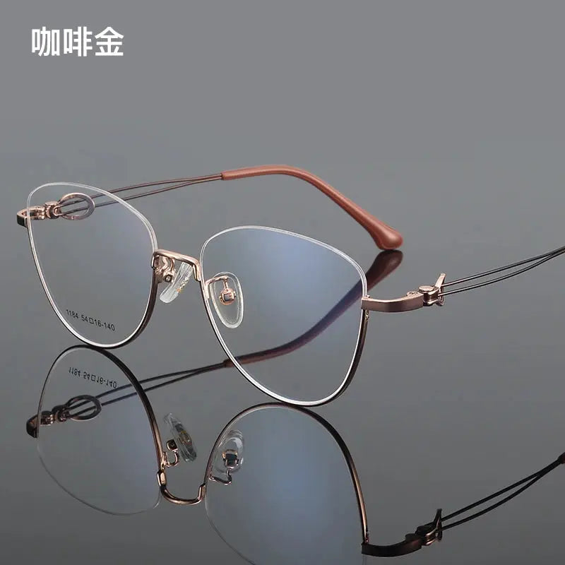 Women's Square Semi-Rimless Alloy Prescription Glasses 661184 — view 6 | Rx Spectacle