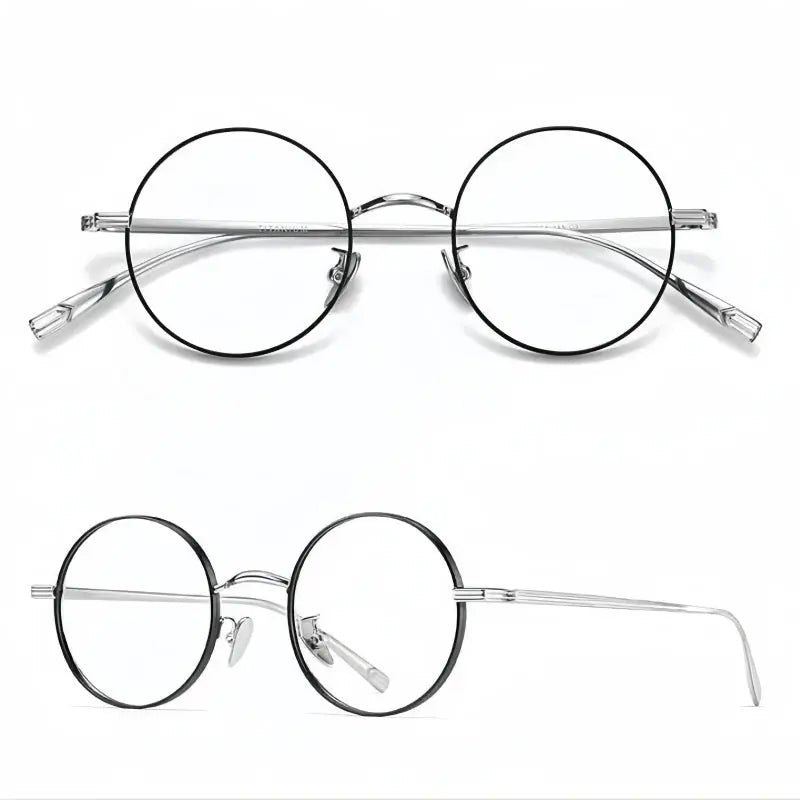 Women's Round Full Rim Titanium Prescription Glasses 5555 — view 9 | Rx Spectacle