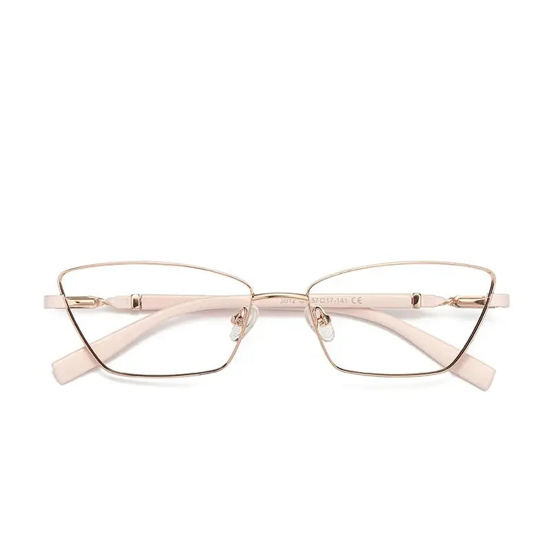 Women's Cat Eye Full Rim Alloy Prescription Glasses Y3012 — view 6 | Rx Spectacle