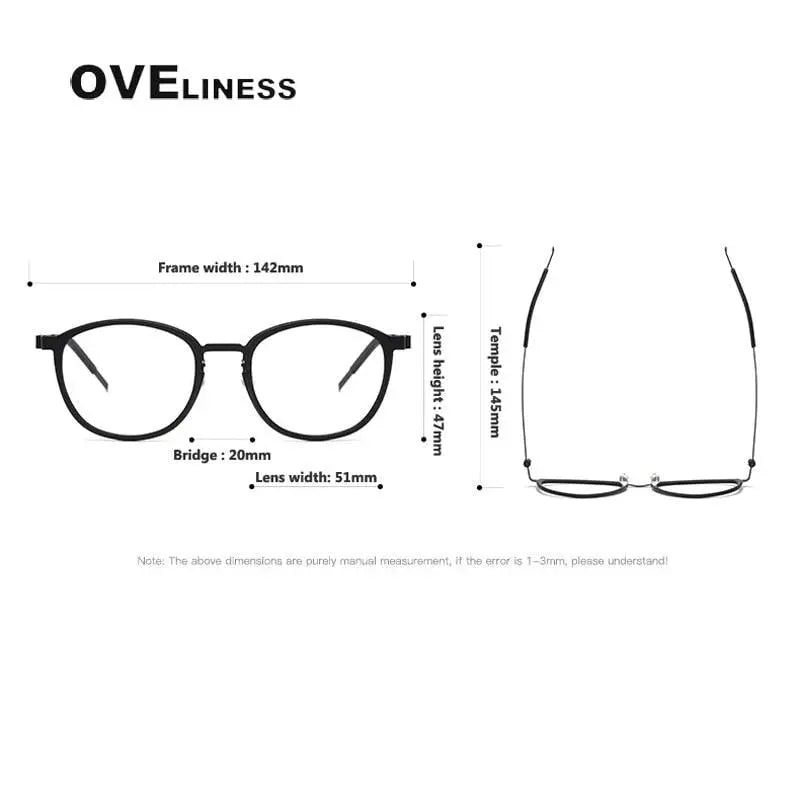 Unisex Round Full Rim Titanium Screwless Prescription Glasses 9737 — view 10 | Rx Spectacle