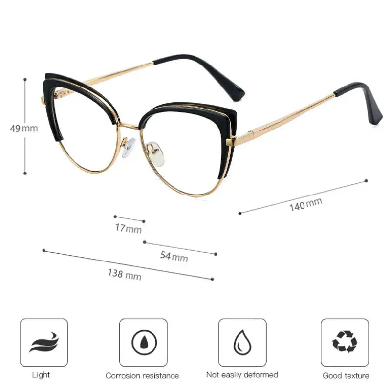Women's Cat Eye Full Rim TR90 Prescription Glasses 695826 — view 2 | Rx Spectacle