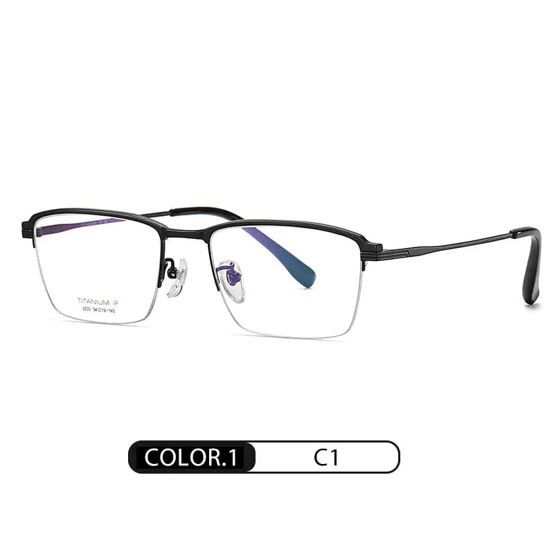 Women's Square Semi-Rimless Titanium Prescription Glasses 942033 — view 5 | Rx Spectacle