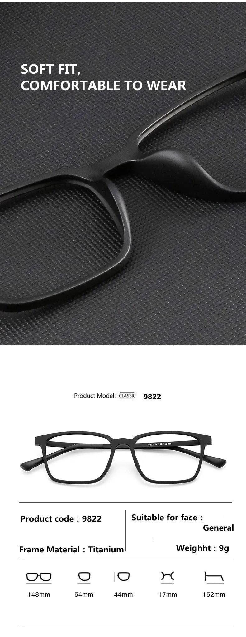 Unisex Square Full Rim Titanium Reading Glasses 150 — view 15 | Rx Spectacle