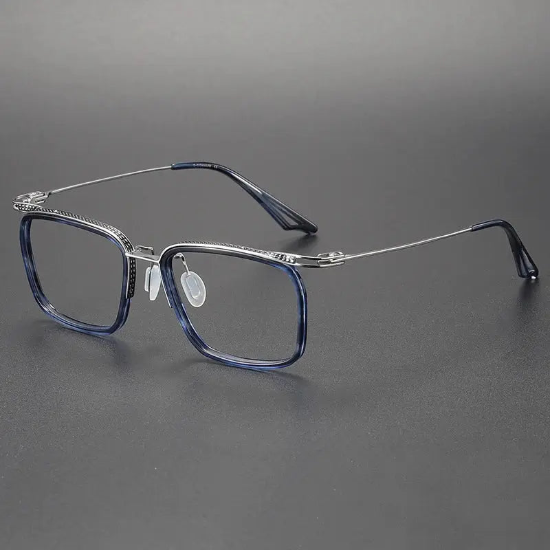 Unisex Square Full Rim Titanium Prescription Glasses 80863 — view 5 | Rx Spectacle
