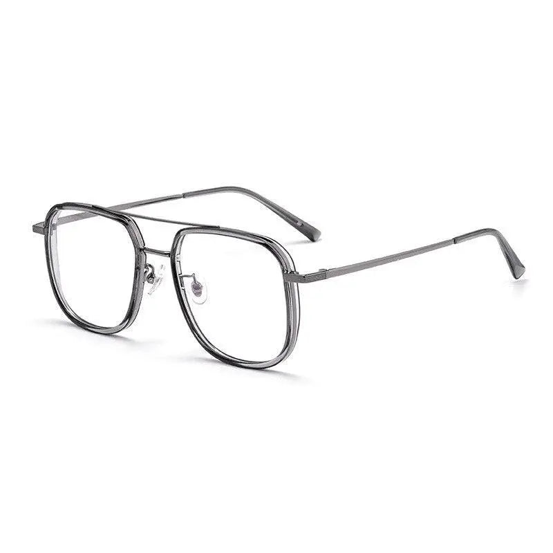 Unisex Square Full Rim Titanium Prescription Glasses 2218YJ — view 6 | Rx Spectacle