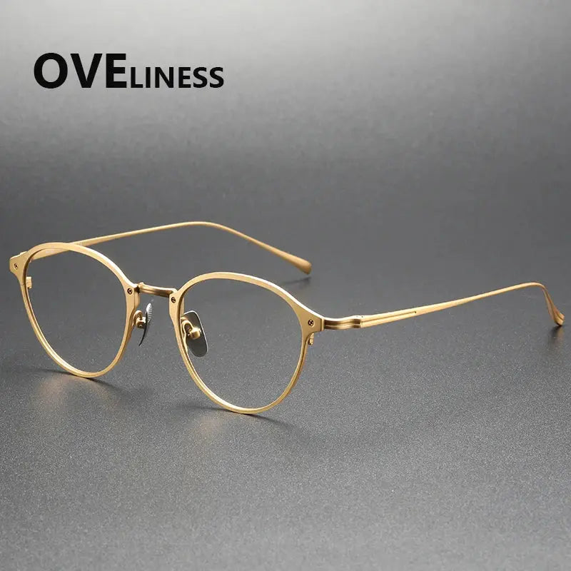 Men's Round Full Rim Titanium Prescription Glasses 642040 — view 5 | Rx Spectacle