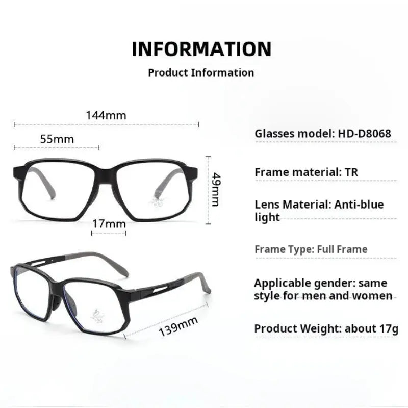Unisex Polygon Full Rim TR90 Sports Glasses 48068 — view 2 | Rx Spectacle