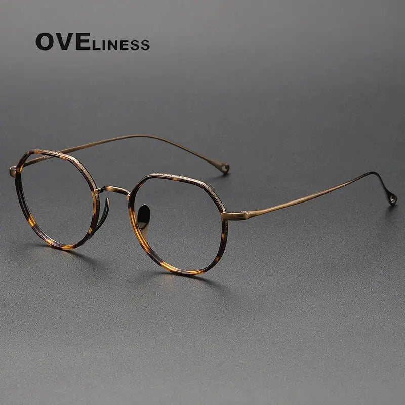 Unisex Round Full Rim Titanium Flat Top Prescription Glasses O7310 — view 7 | Rx Spectacle